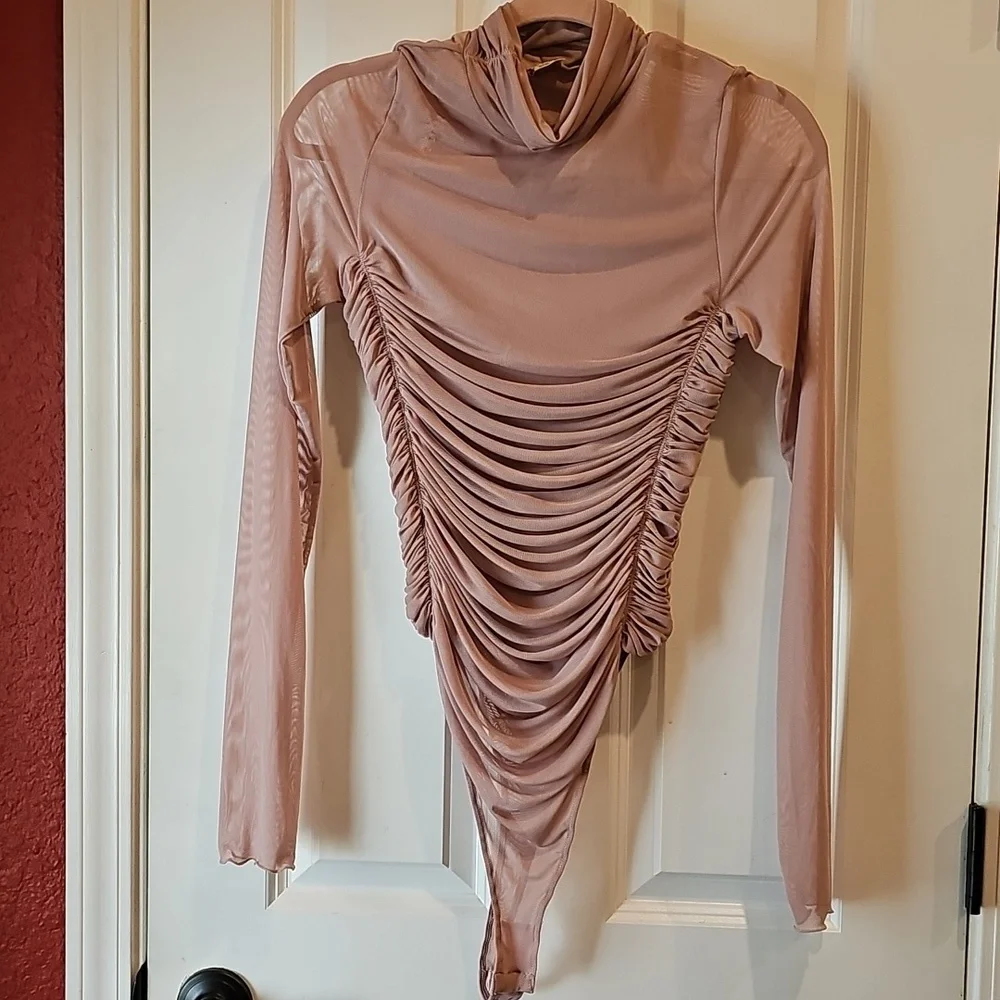 Free People Pink Long Sleeve Bodysuit - Picture 5 of 7